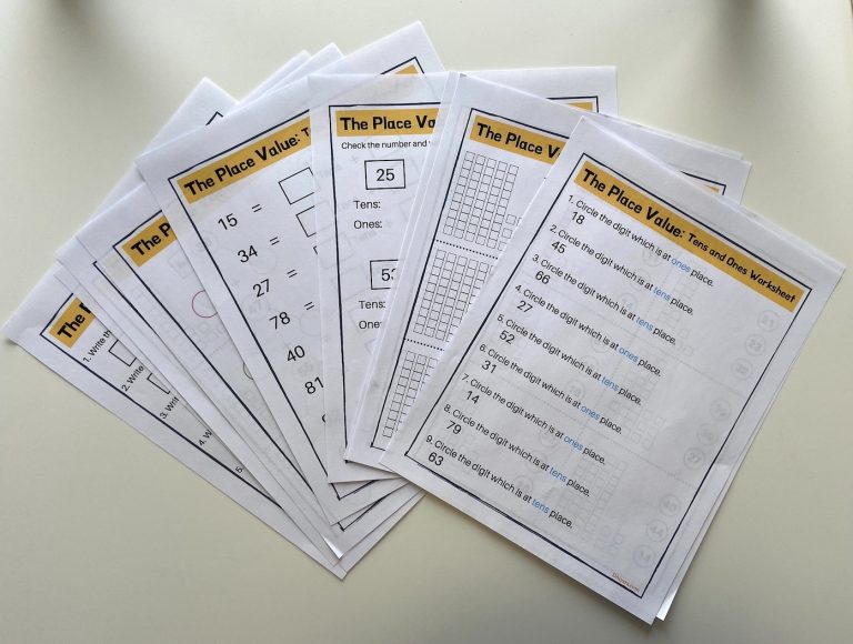 Tens and Ones for Kindergarten, UKG | Set of 12 Worksheets
