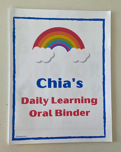 Oral Binder – Daily Practice Pre-school/Nursery