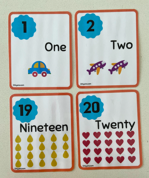 Number Flashcards with Number Names – Free Download