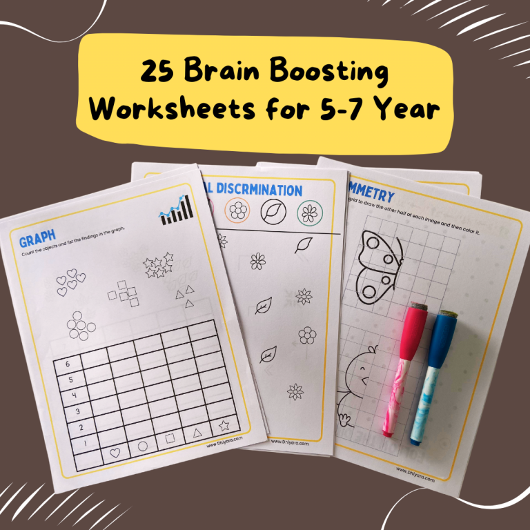 25 Visual Discrimination & Logical Reasoning Worksheets for 5-7 year Kids